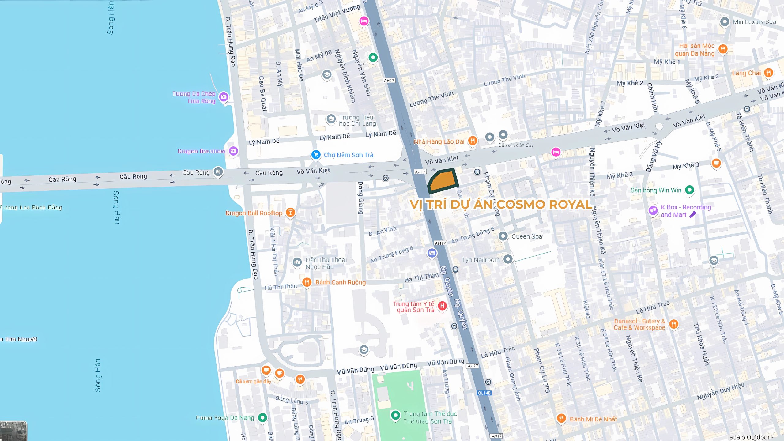 vị trí dự án cosmo royal nam á bank tower khởi công tại đà nẵng