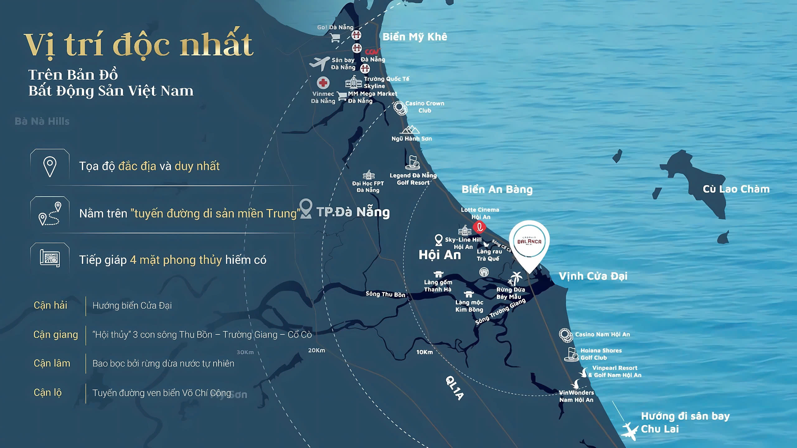 vị trí dự án casamia cồn tiến hội an
