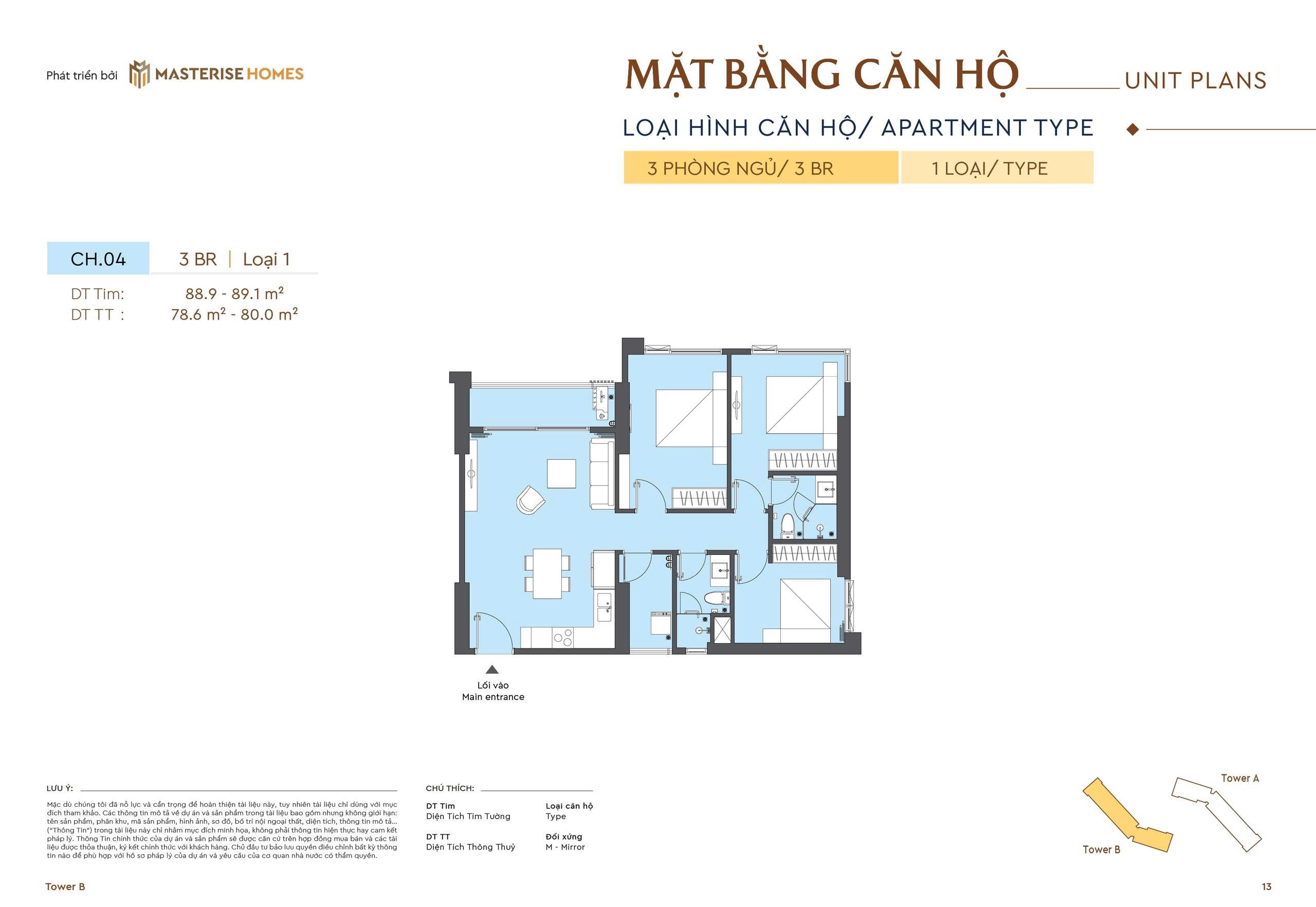 mặt bằng căn hộ masteri rivera đà nẵng