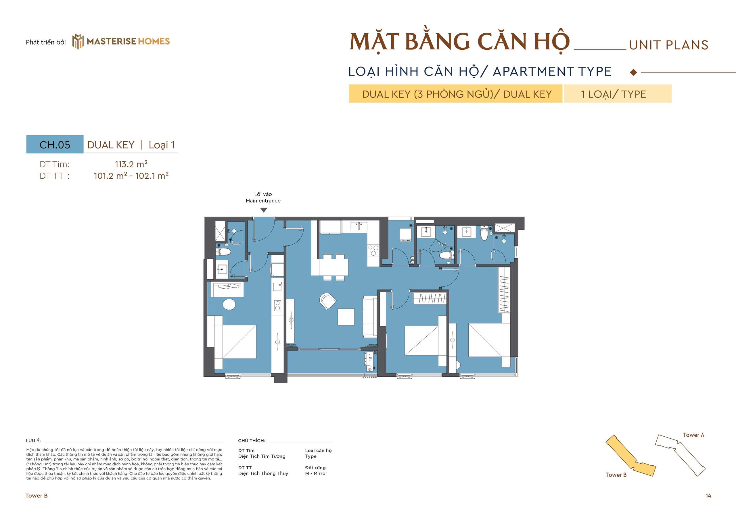mặt bằng căn hộ masteri rivera đà nẵng