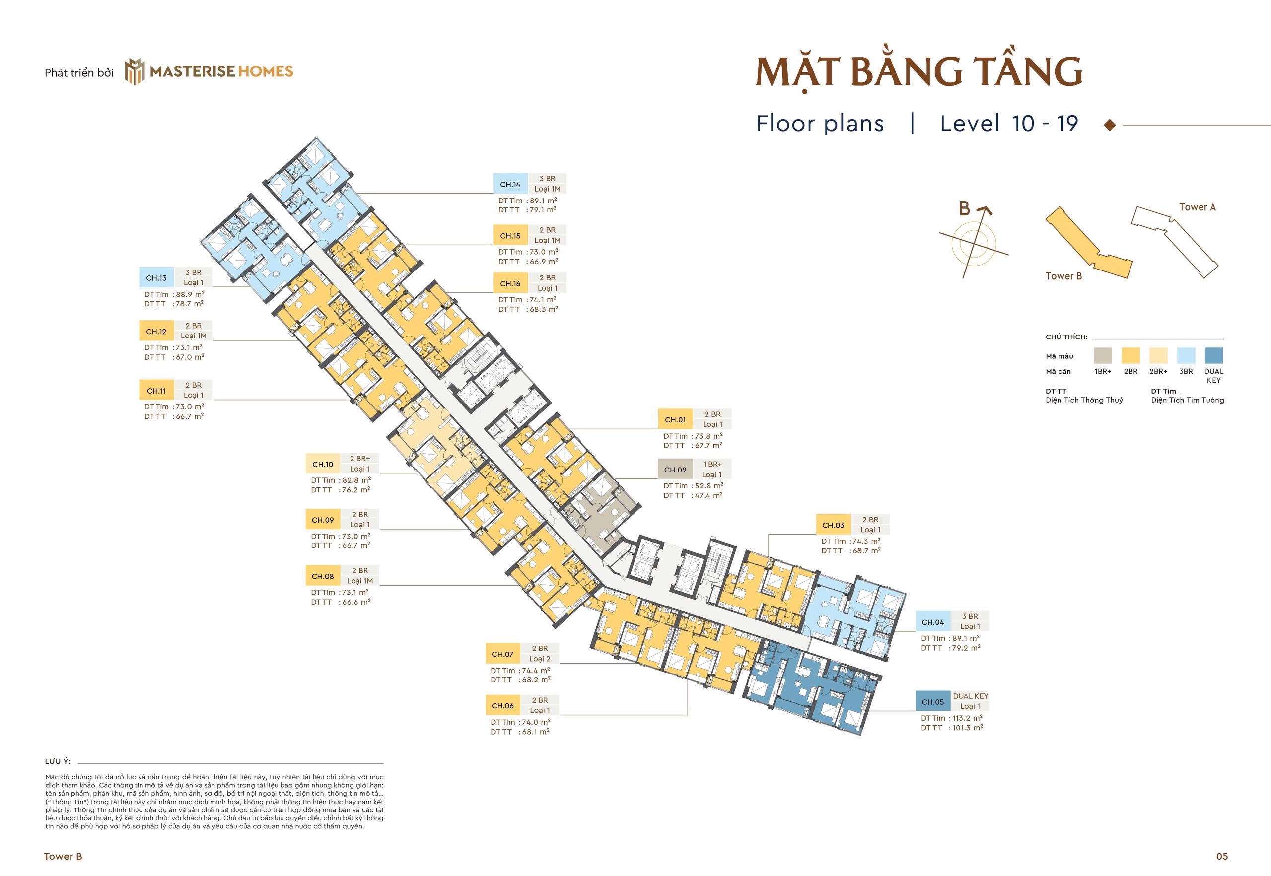 mặt bằng tầng dự án căn hộ masterise đà nẵng